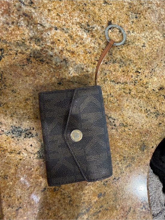 MICHAEL Michael Kors Handbags - MICHAEL Michael Kors Brown Monogram Key Wallet with Gold Hardware